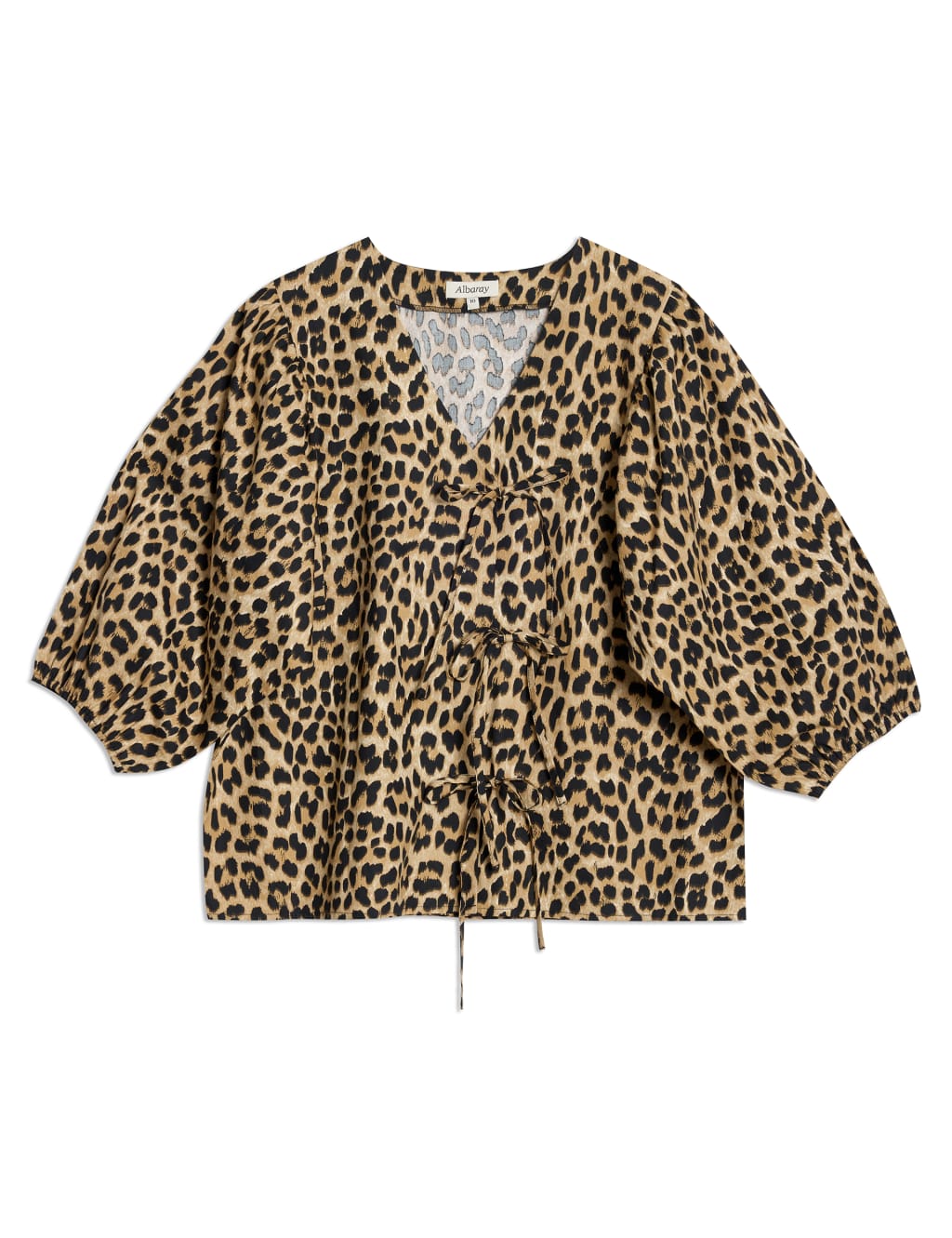 Pure Cotton Animal Print V-Neck Blouse 2 of 5