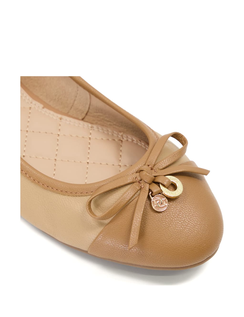 Leather Bow Flat Ballet Pumps 3 of 5