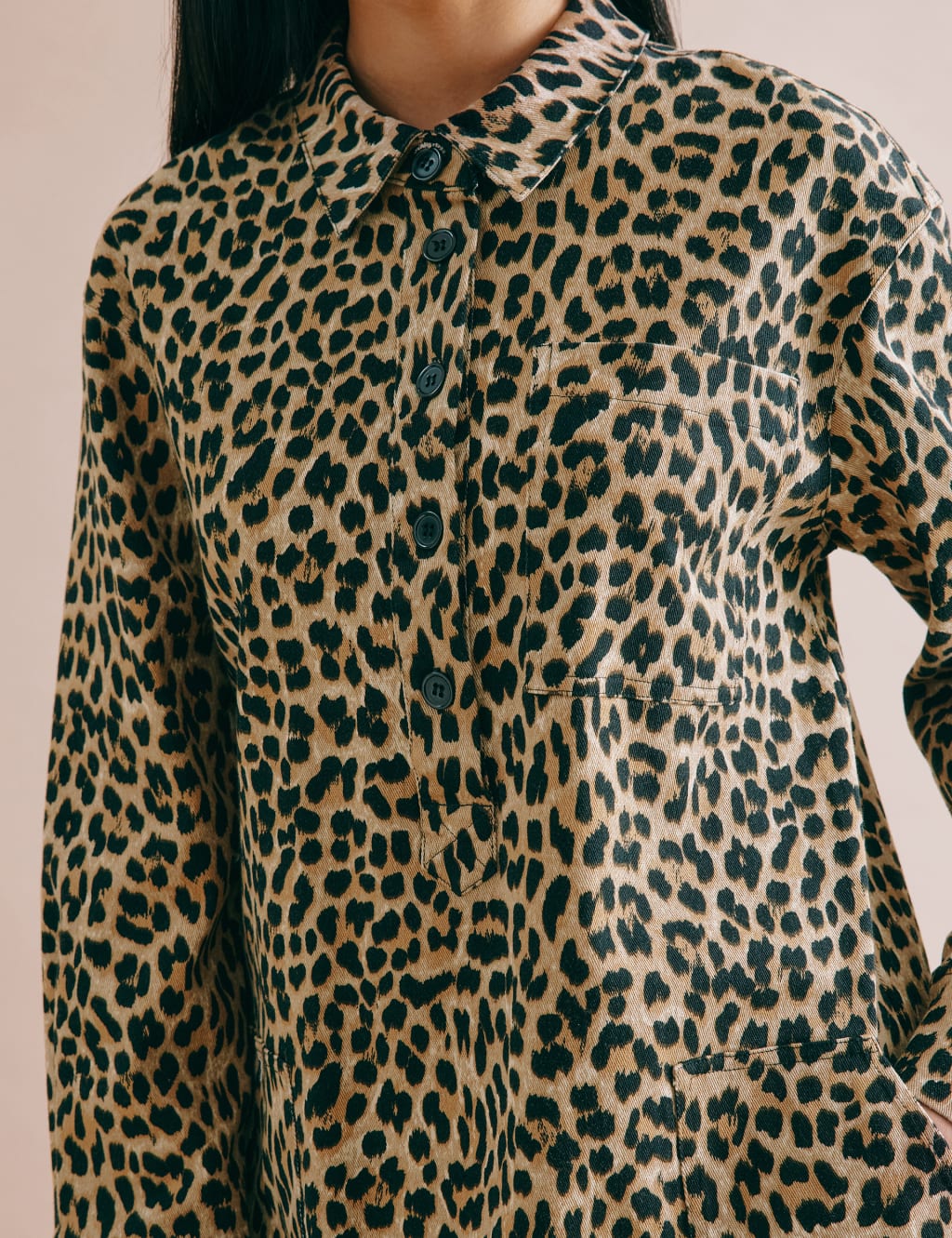 Cotton Rich Animal Print Shirt Dress 5 of 5