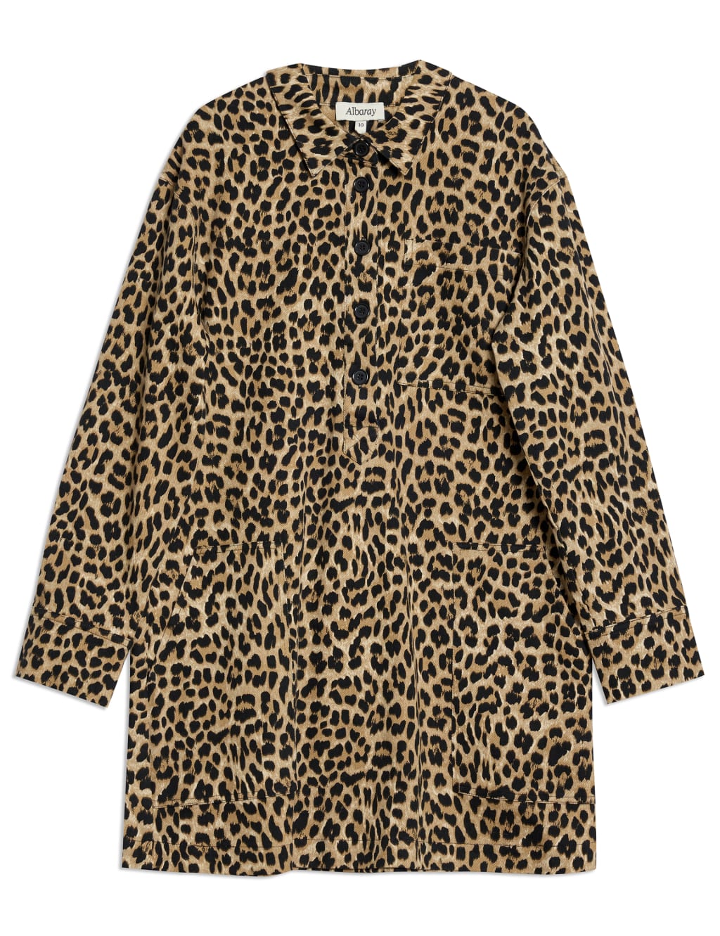 Cotton Rich Animal Print Shirt Dress 2 of 5