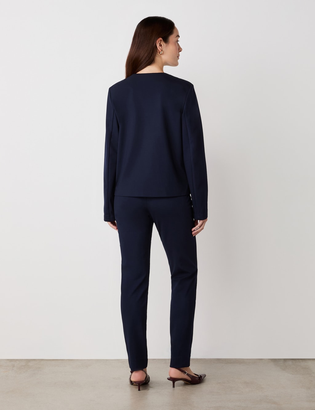 Ponte Jersey Collarless Short Jacket 3 of 5