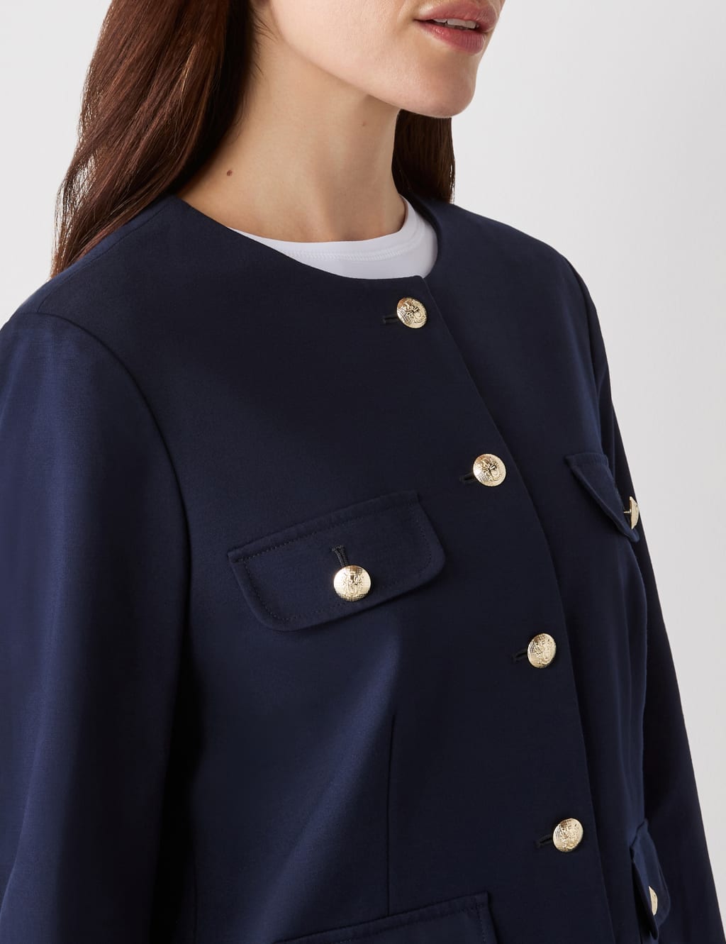 Ponte Jersey Collarless Short Jacket 5 of 5