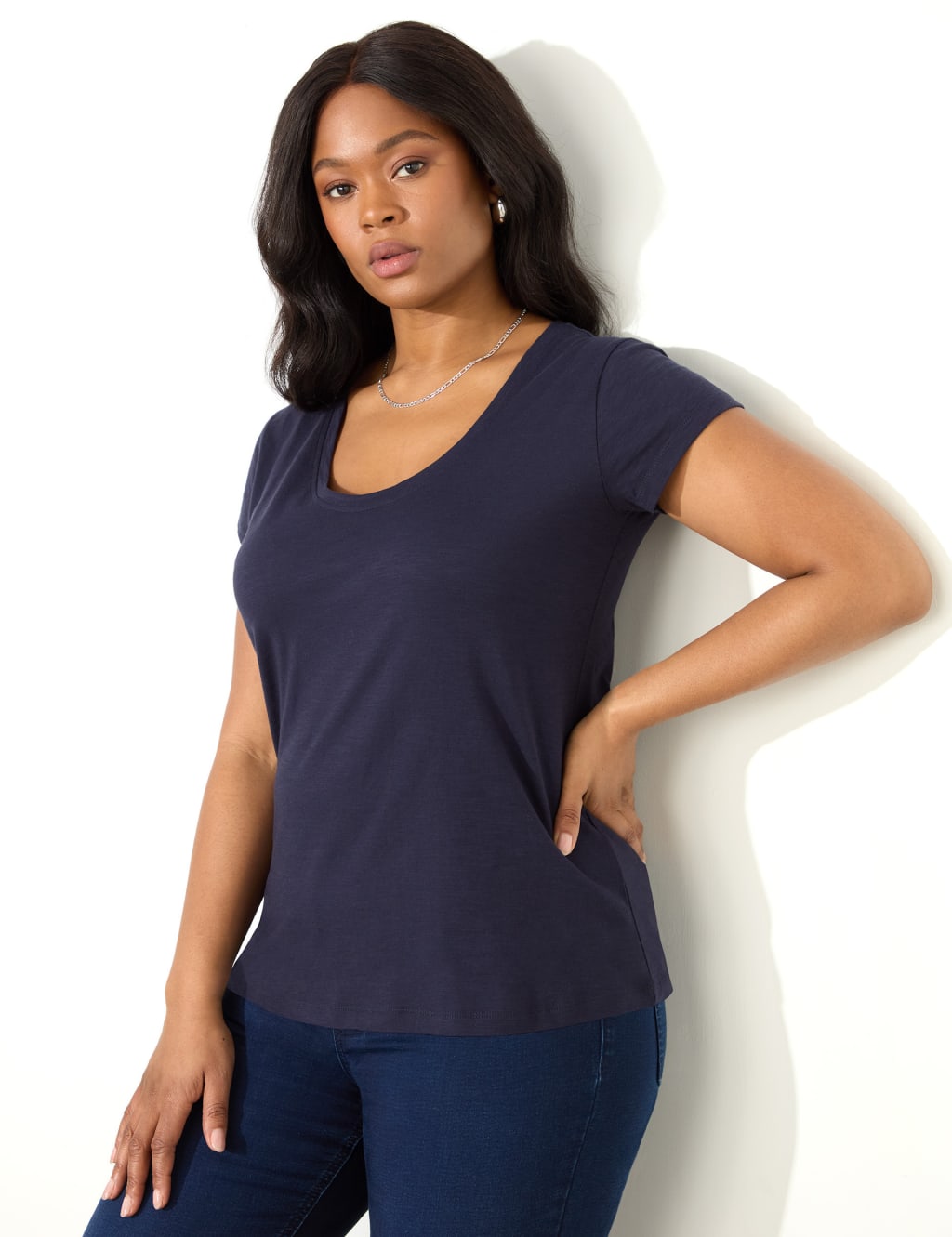 Pure Cotton Scoop Neck T-Shirt 2 of 3