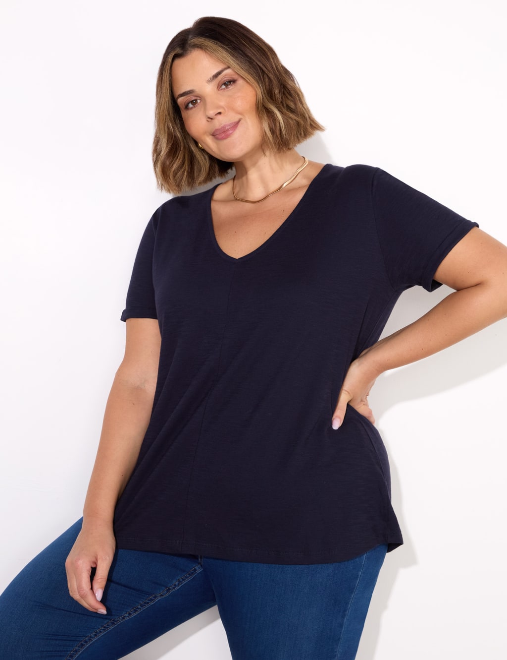 Pure Cotton V-Neck T-Shirt | Live Unlimited London | M&S