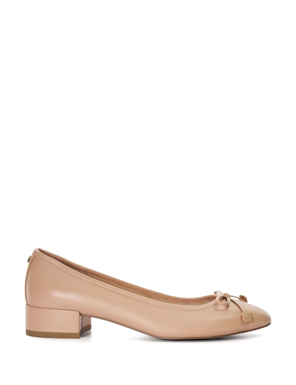 Leather Bow Slip On Block Heel Ballet Pumps Dune London M S
