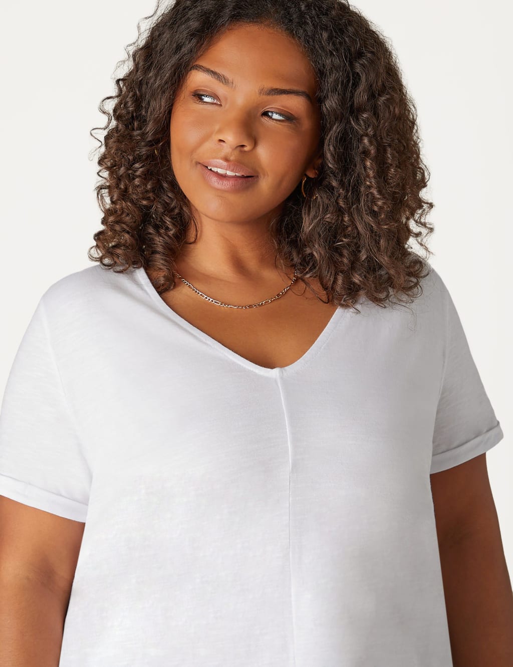 Pure Cotton V-Neck T-Shirt 2 of 3
