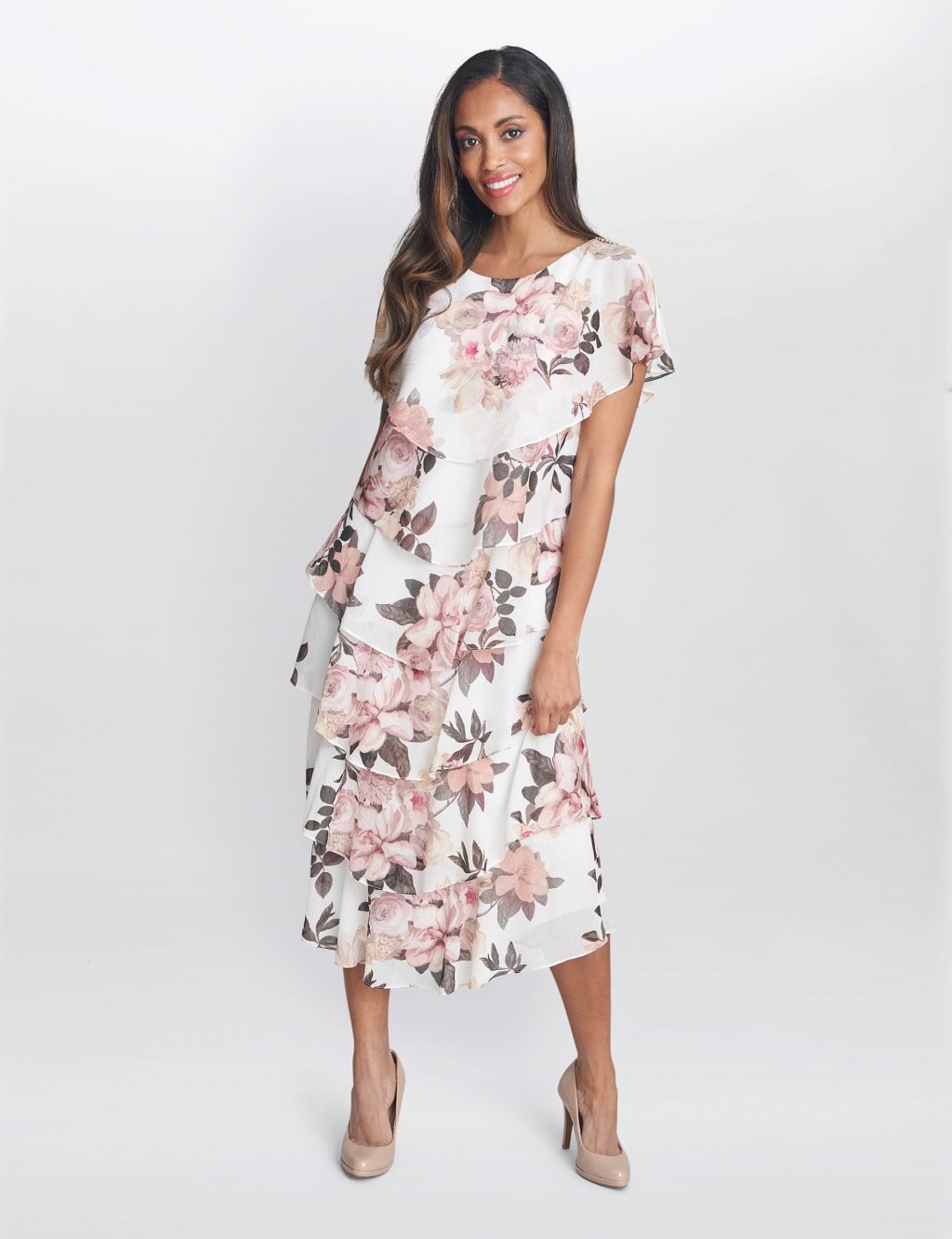 Chiffon dress midi length cheap