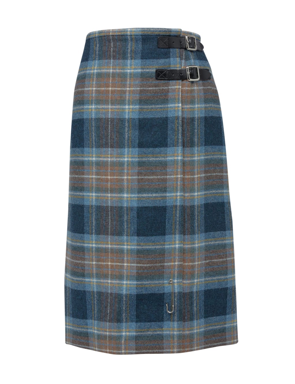 Pure Wool Checked Midi A Line Skirt Celtic Co. M S