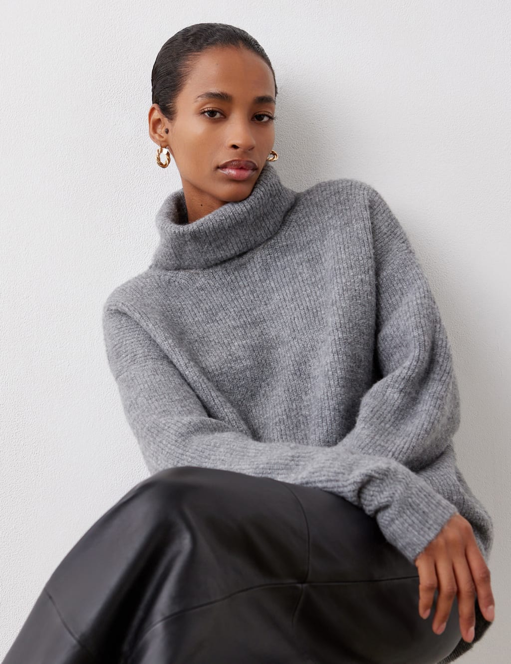Roll Neck Split Hem Jumper Finery London M S