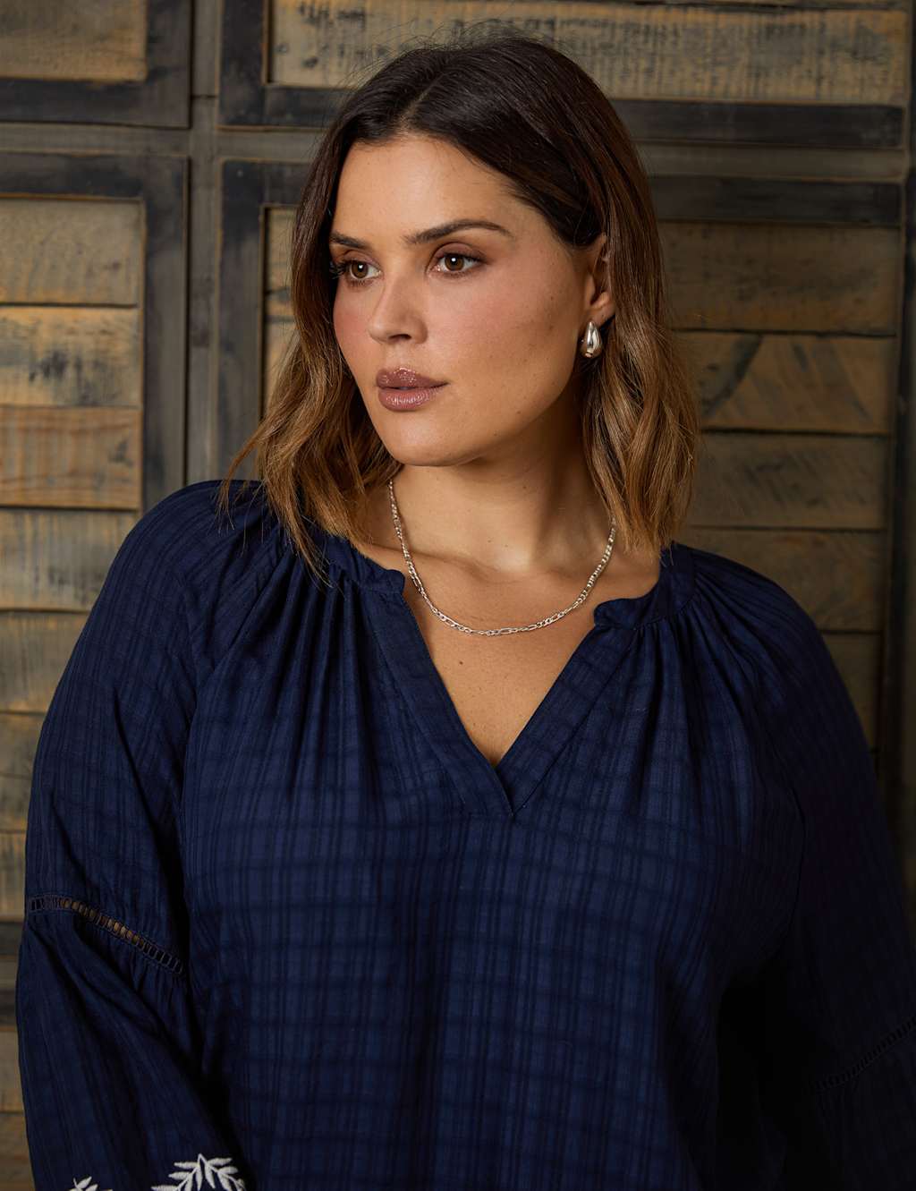 Embroidered V-Neck Top 3 of 5