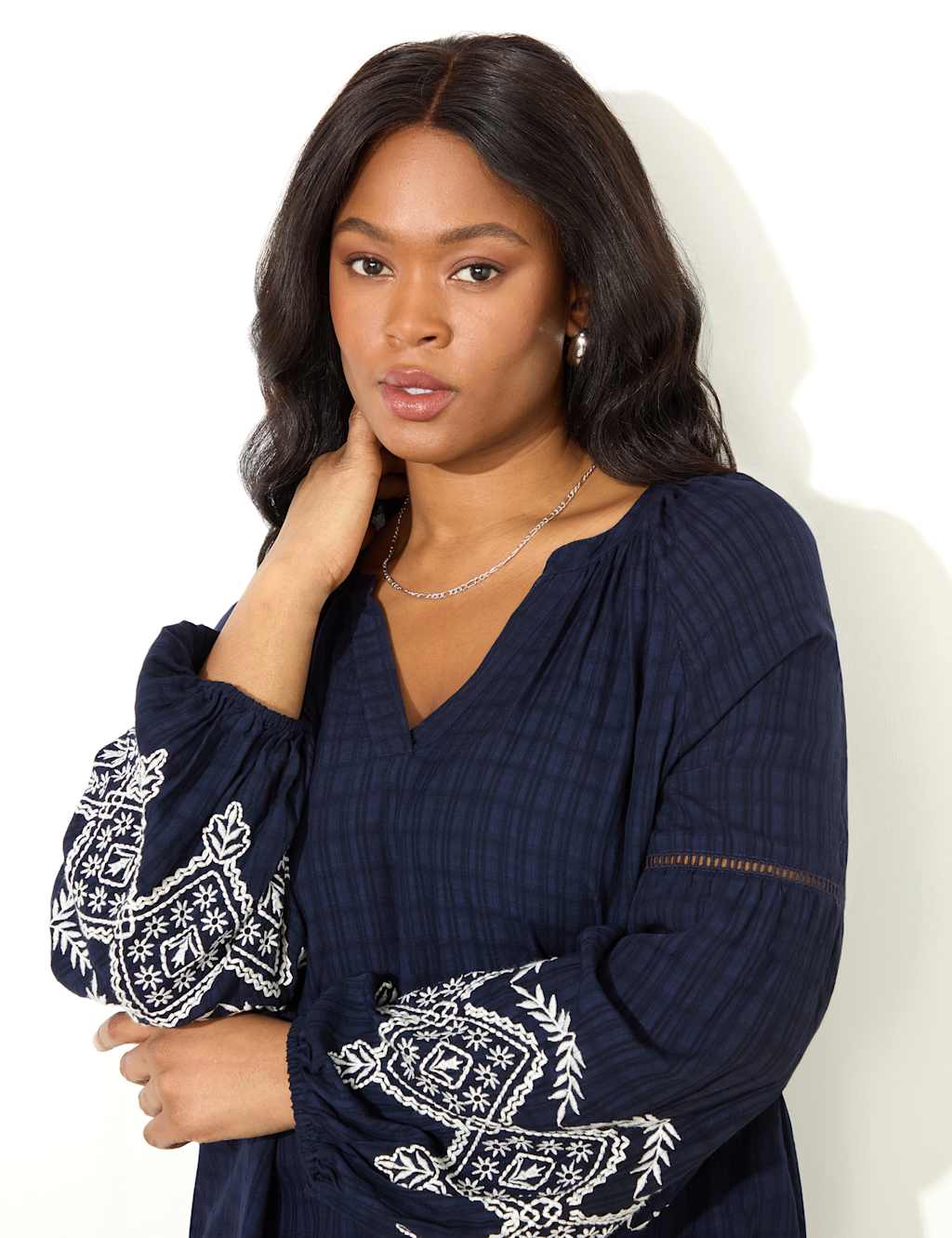 Embroidered V-Neck Top 4 of 5