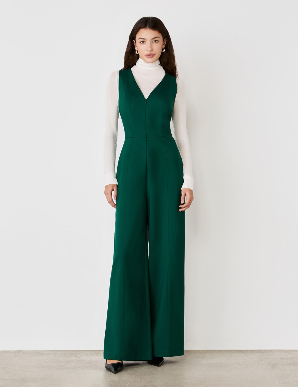 Ponte Jersey Sleeveless Wide Leg Jumpsuit Finery London M S