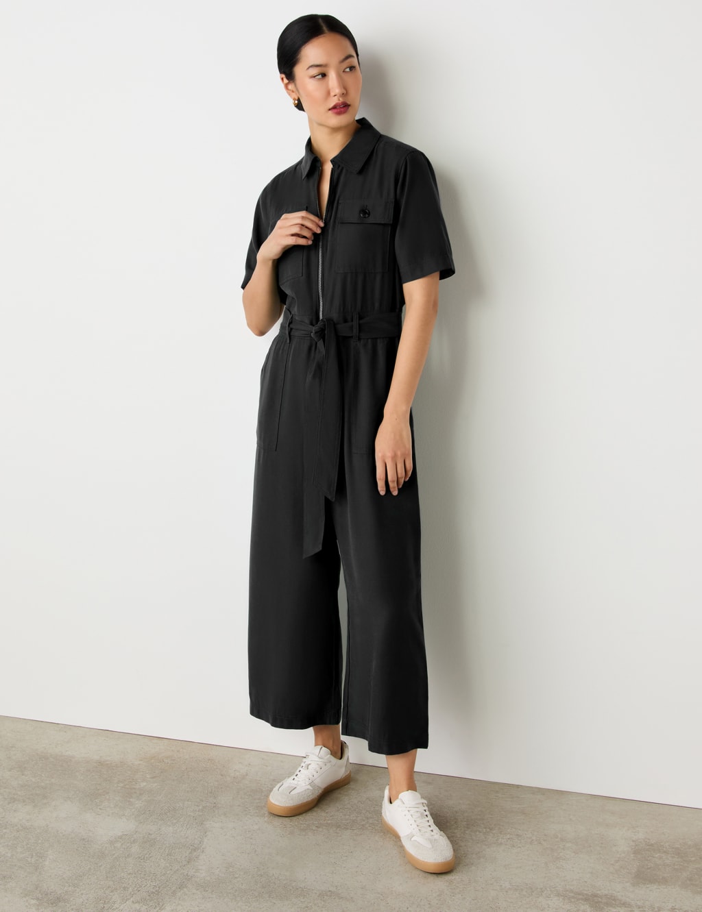 Belted Short Sleeve Jumpsuit 3 of 4