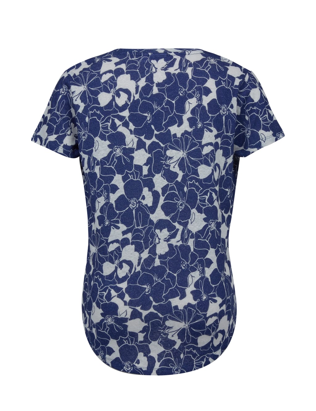 Linen Blend Floral Scoop Neck T-Shirt 4 of 6