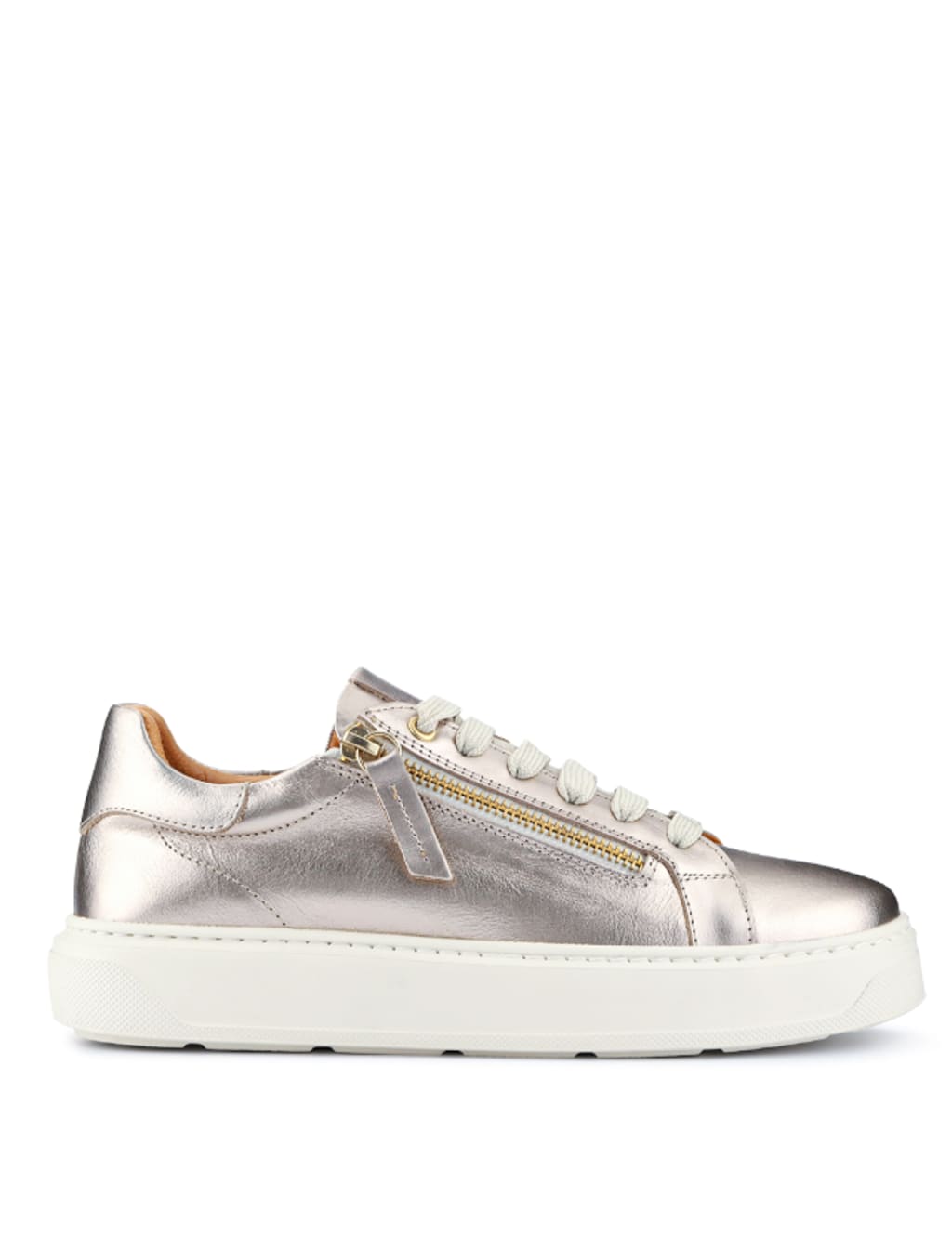 Leather Metallic Zip Chunky Trainers 2 of 7
