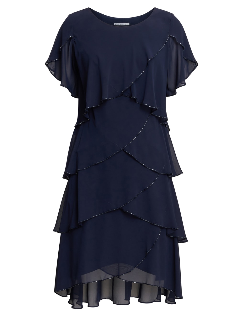 Chiffon Ruffle Knee Length Tiered Dress | Gina Bacconi | M&S