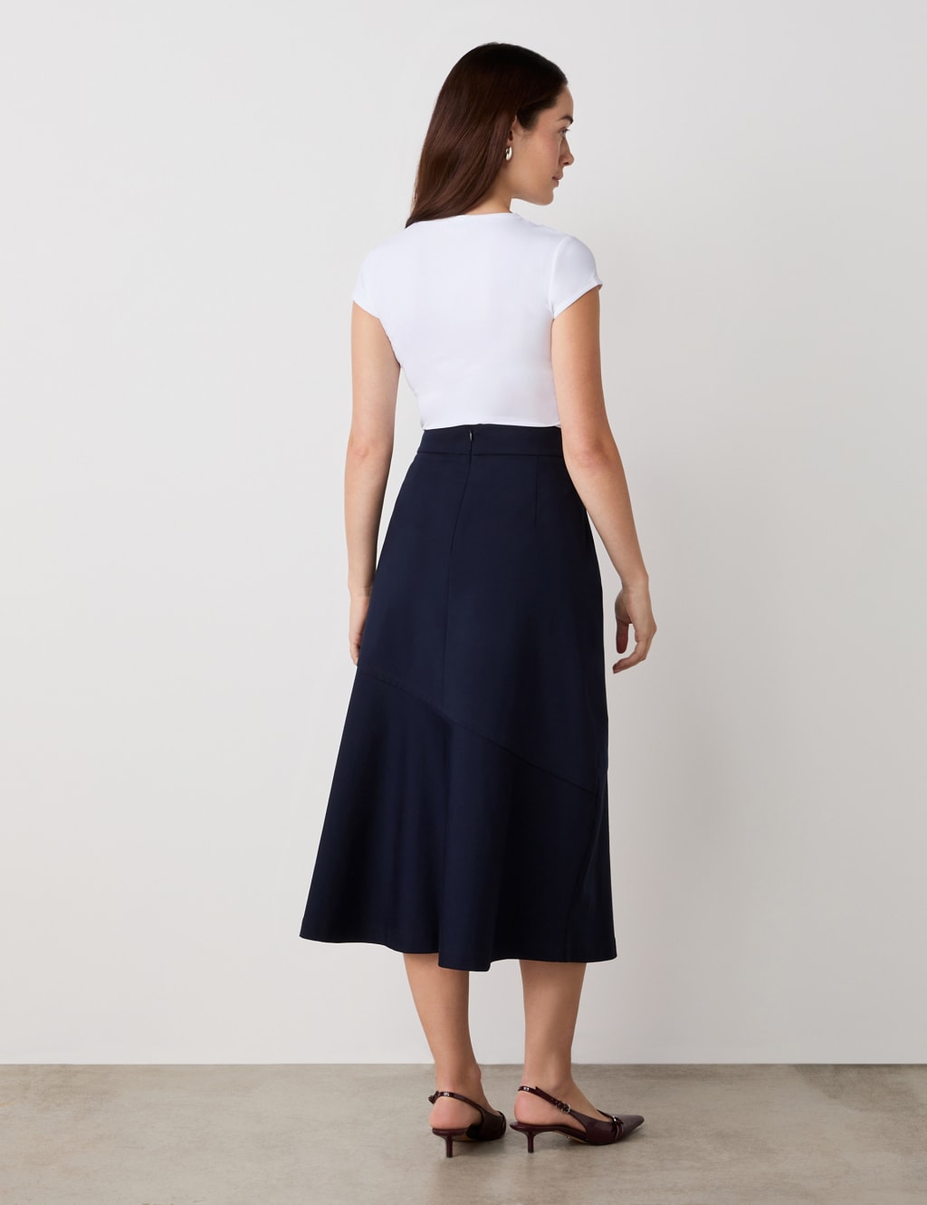 Ponte Jersey A-Line Midi Skirt 2 of 2