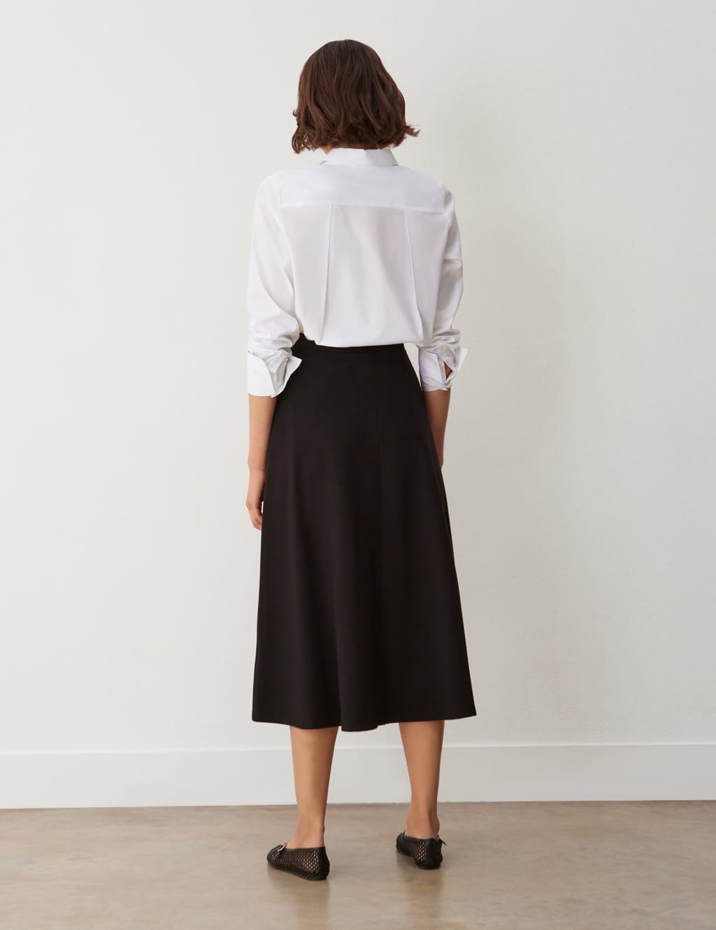 Ponte Jersey Midi A-Line Skirt 2 of 4