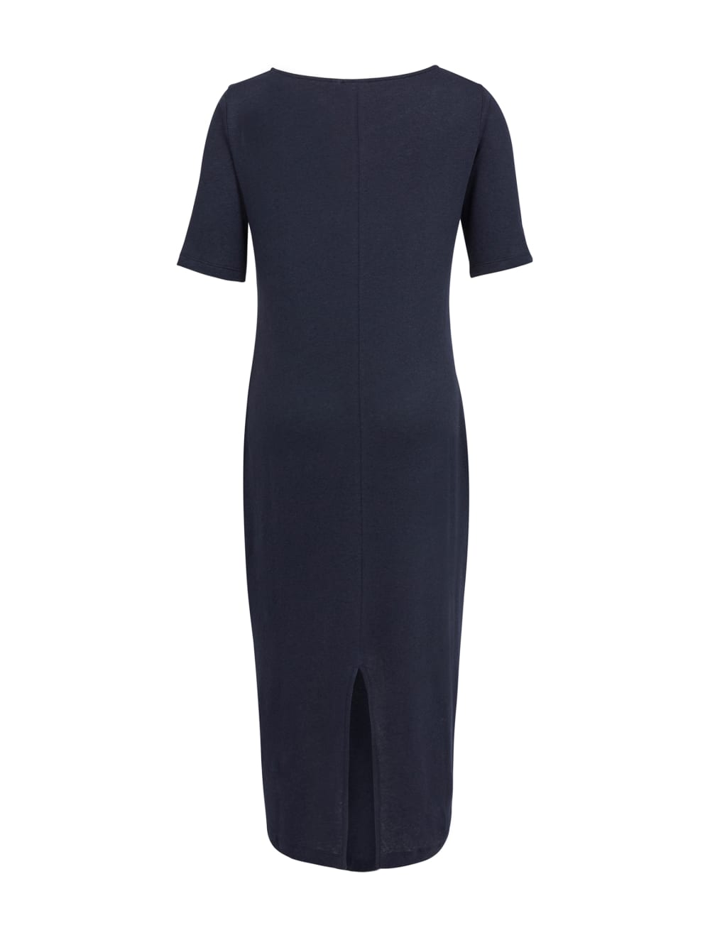 Linen Blend V-Neck Midi Shift Dress 4 of 8