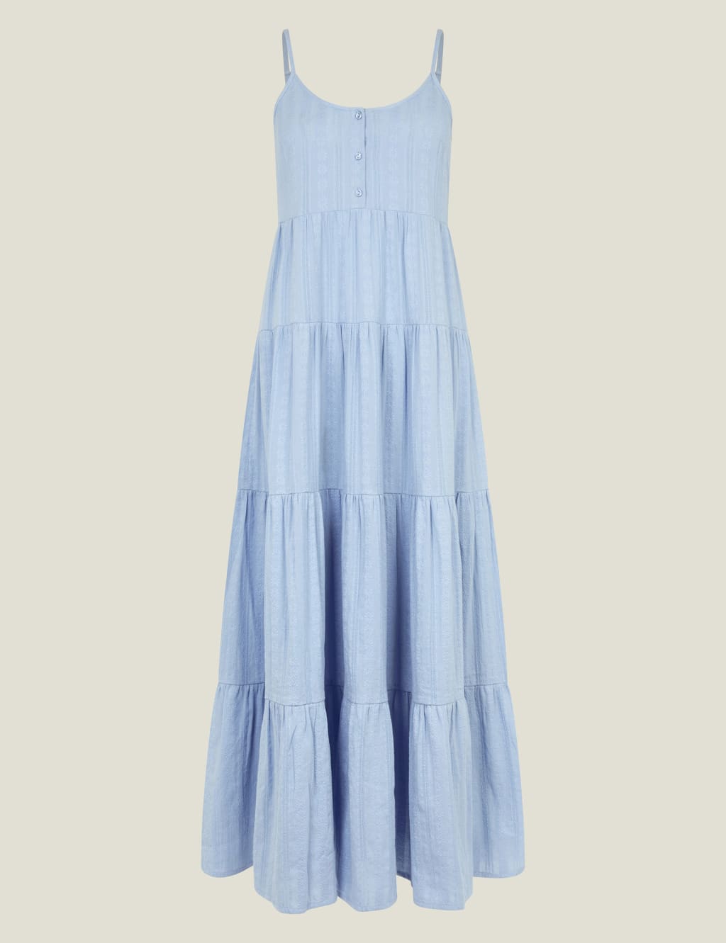 Pure Cotton Jacquard Strappy Maxi Dress 2 of 4