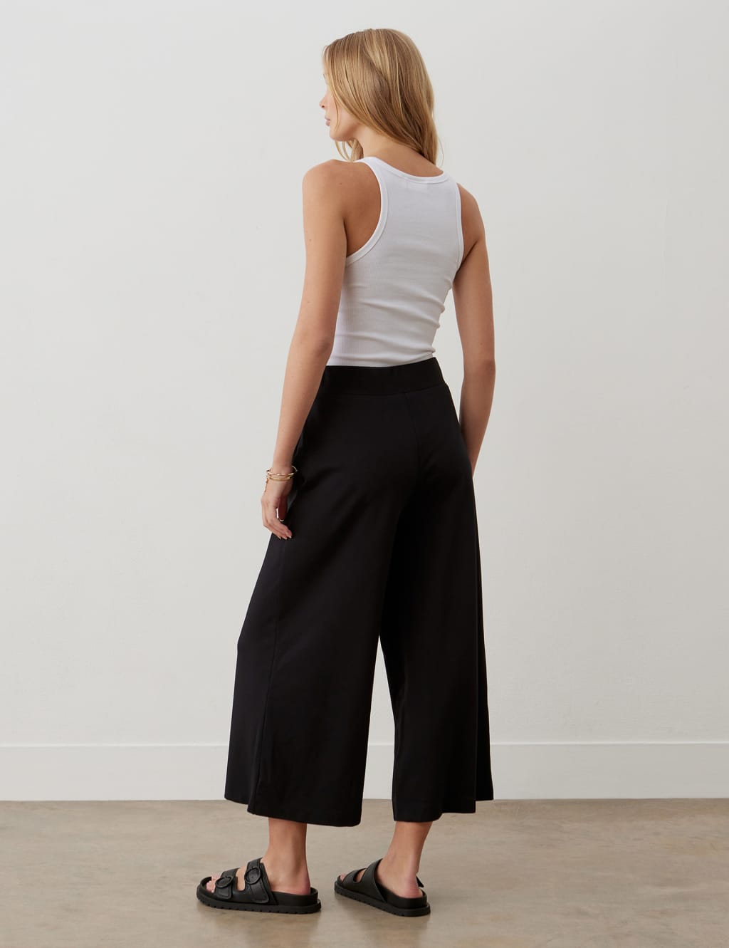 Ponte Jersey Wide Leg Cropped Trousers Finery London M S