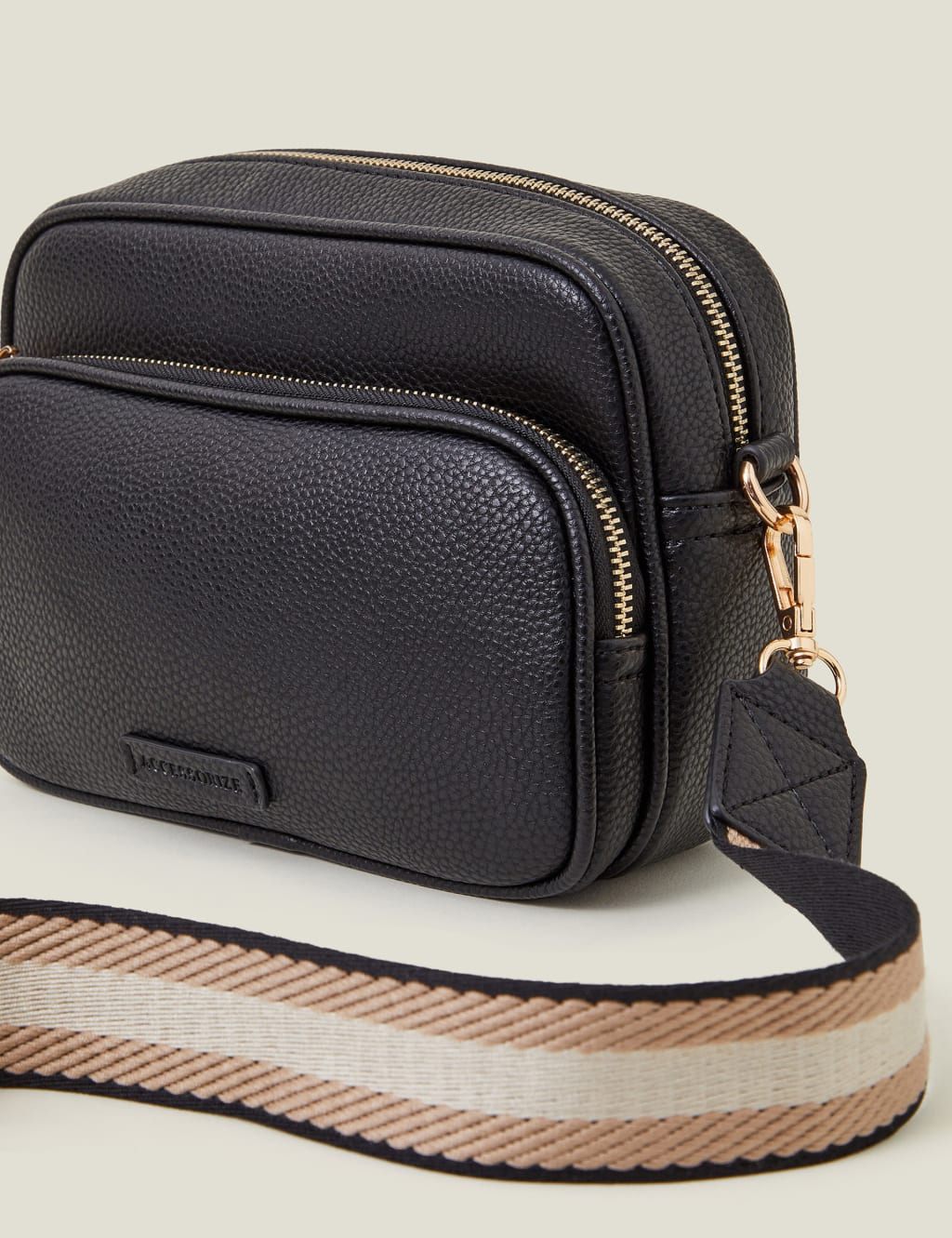 Faux Leather Double Zip Cross Body Camera Bag 3 of 5