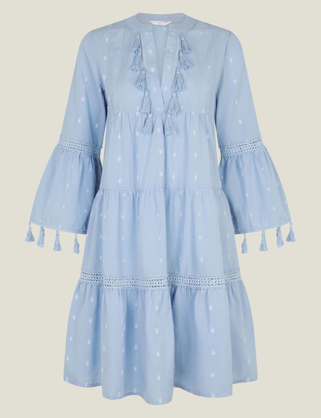 Pure Cotton V-Neck Embroidered Beach Dress 2 of 4