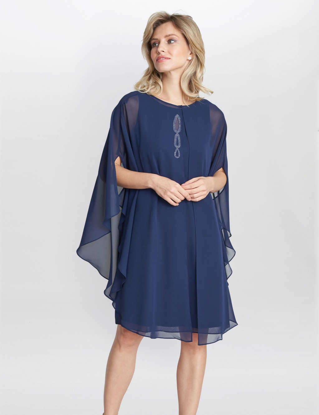 Gina bacconi cape dress outlet