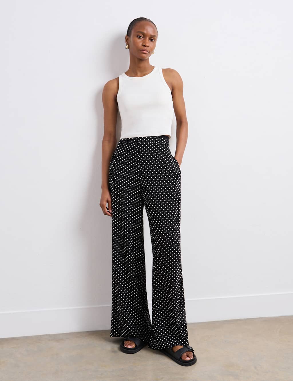 Polka Dot Wide Leg Trousers 4 of 4