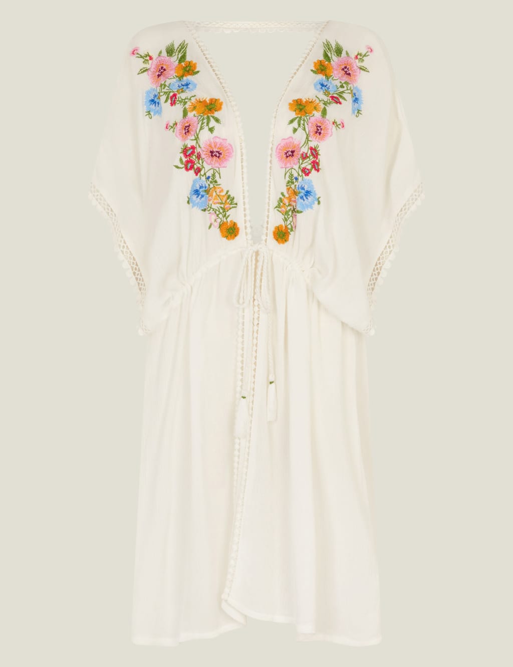 Floral Embroidered Mini Kaftan Dress 2 of 4
