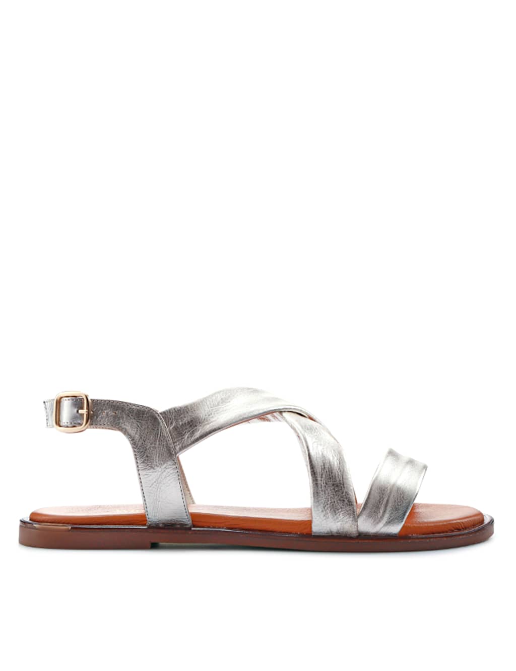 Wide Fit Leather Strappy Flat Sandals 2 of 7