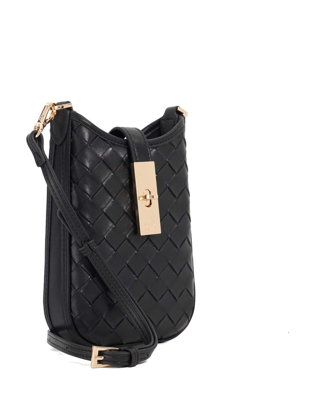 Leather Woven Cross Body Phone Pouch 3 of 6