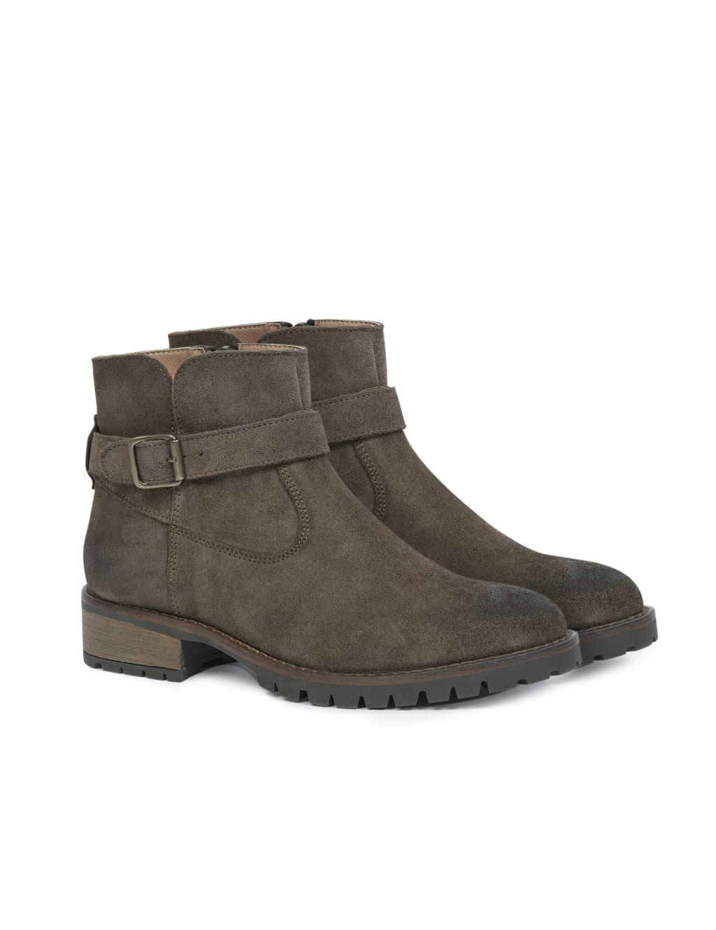 Suede Block Heel Ankle Boots 2 of 7