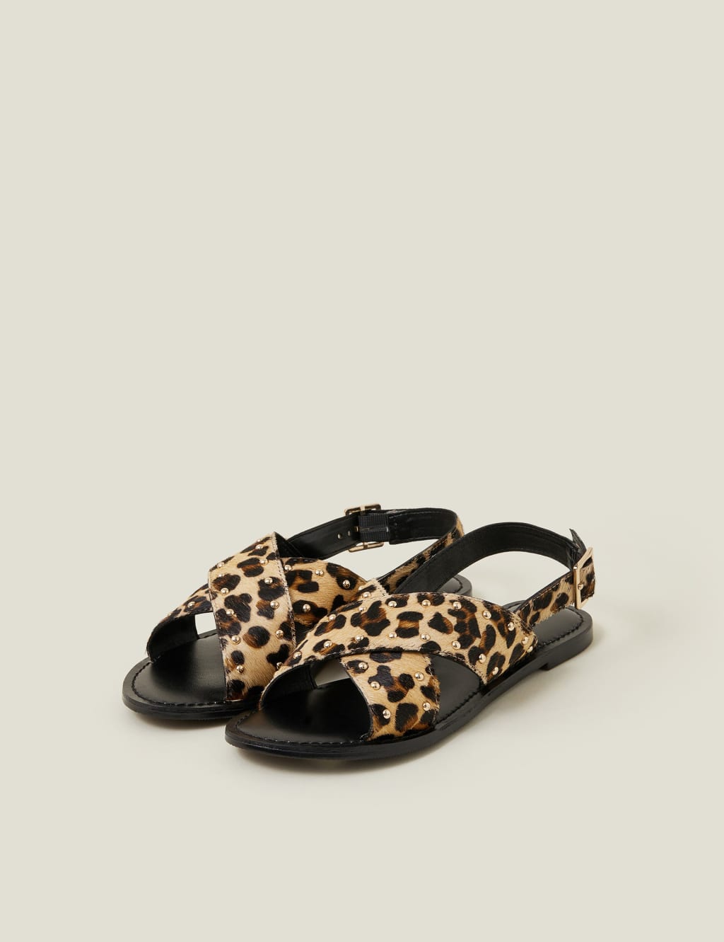 Animal Print Flat Sandals 2 of 4