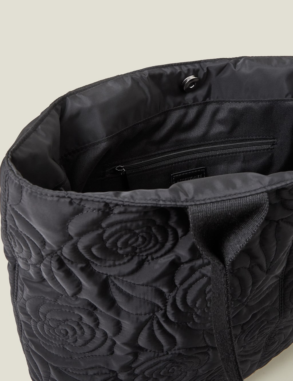Nylon Floral Quilted Tote Bag 4 of 4