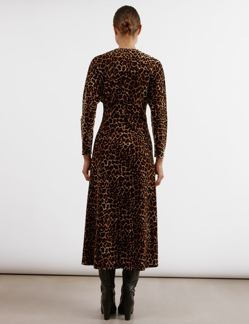 Velvet Animal Print Midi Bodycon Dress 5 of 5