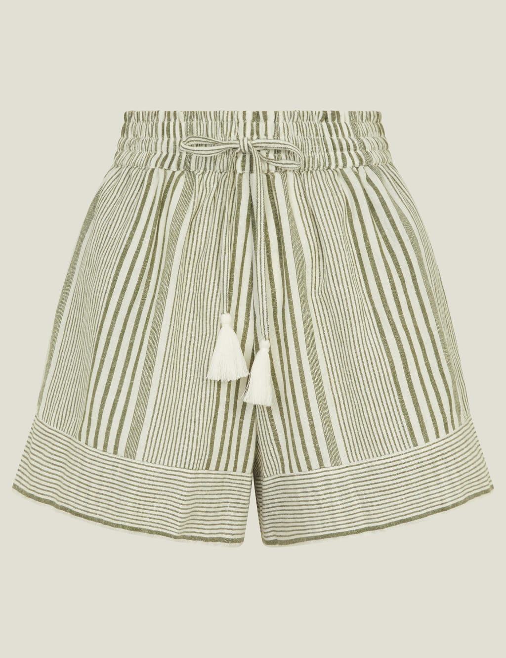 Cotton Rich Striped Shorts with Linen 2 of 4