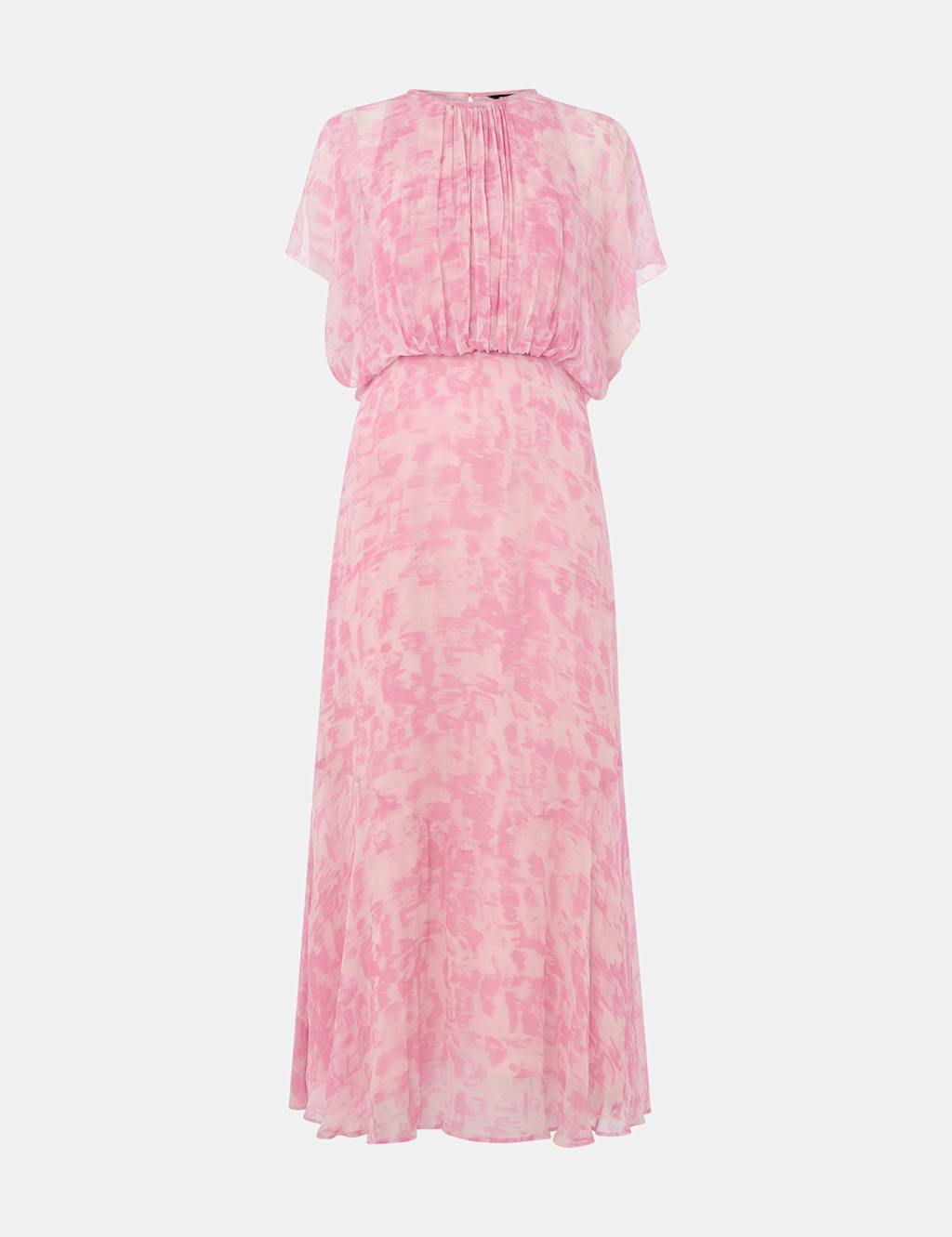 Printed Waterfall Sleeve Midi Skater Dress 2 of 4