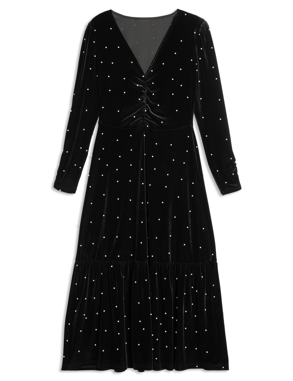 Velvet Embellished V-Neck Midi Skater Dress 2 of 5