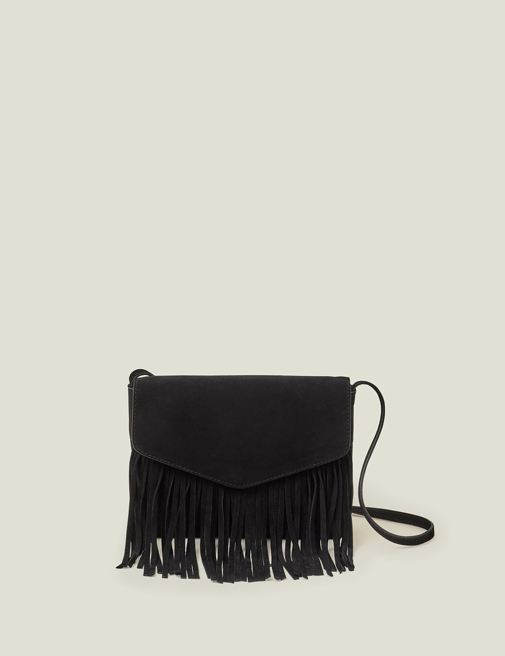 Black suede fringe crossbody bag store