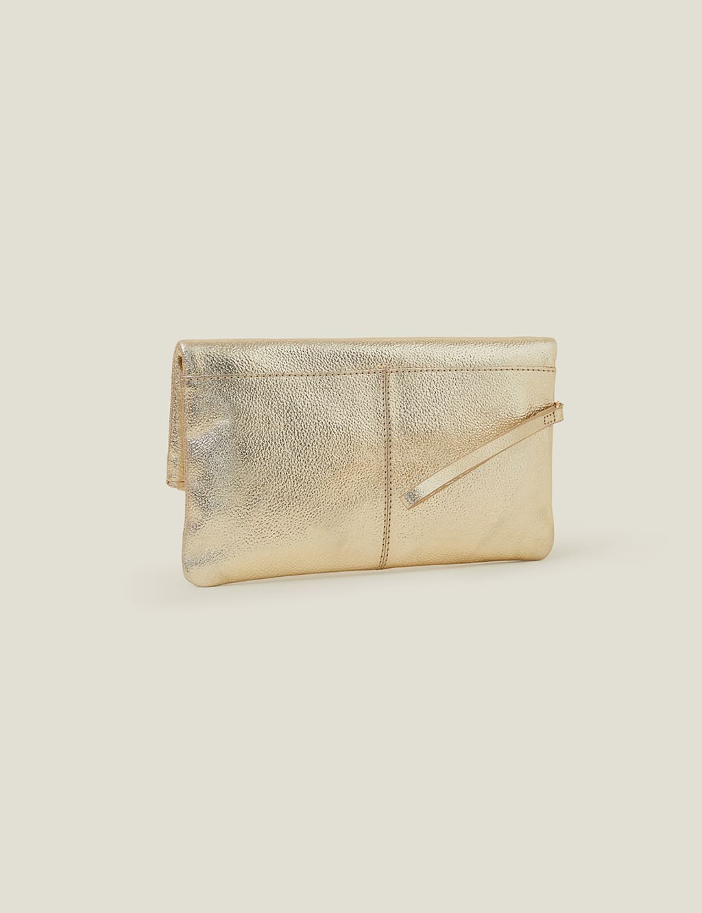Leather Metallic Fold Over Clutch Bag ACCESSORIZE M S