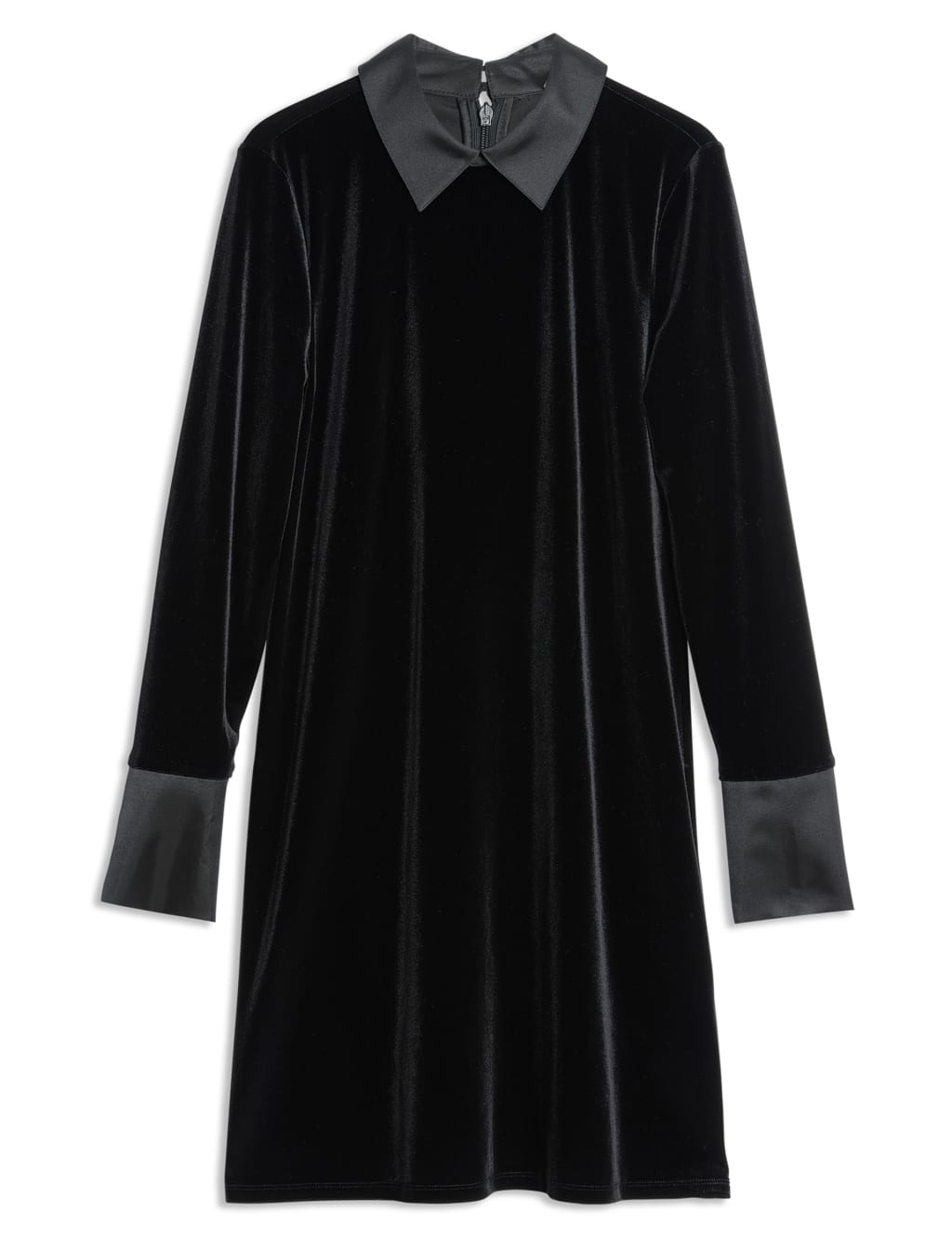 Velvet Collared Mini Shift Dress 2 of 5