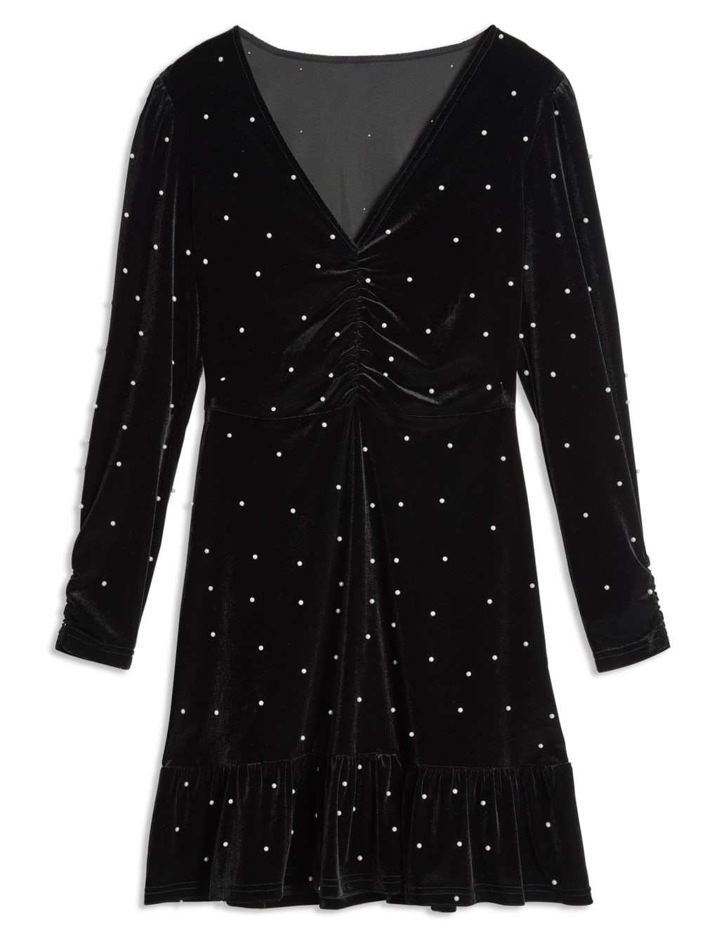 Velvet Embellished Mini Skater Dress 2 of 4