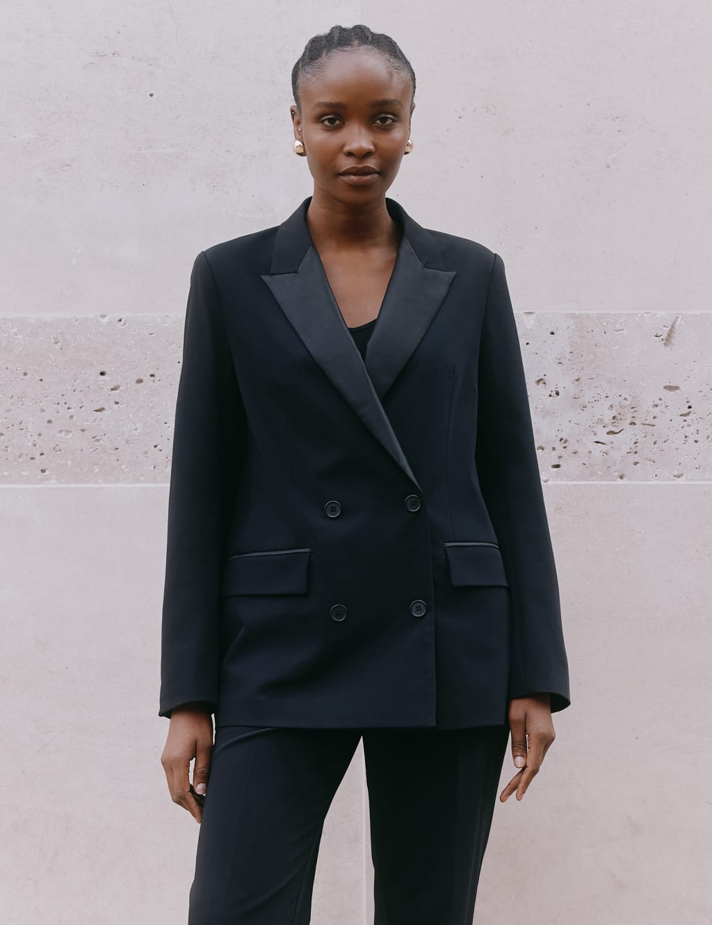 Womens black tuxedo jacket on sale