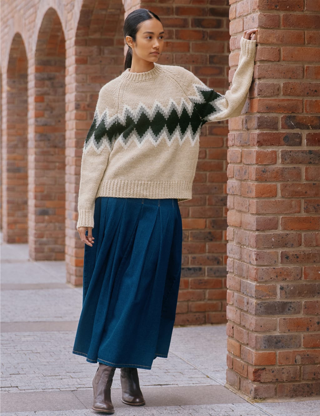Wool Blend Argyle Stripe Jumper 1 of 4