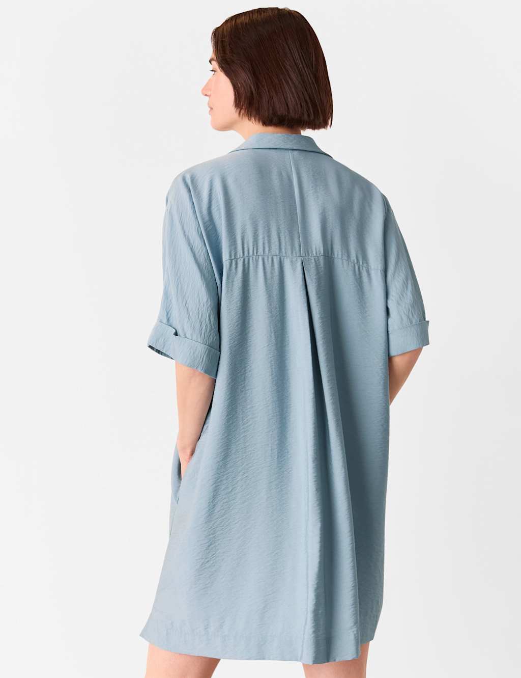 Collared V-Neck Mini Smock Dress 3 of 4