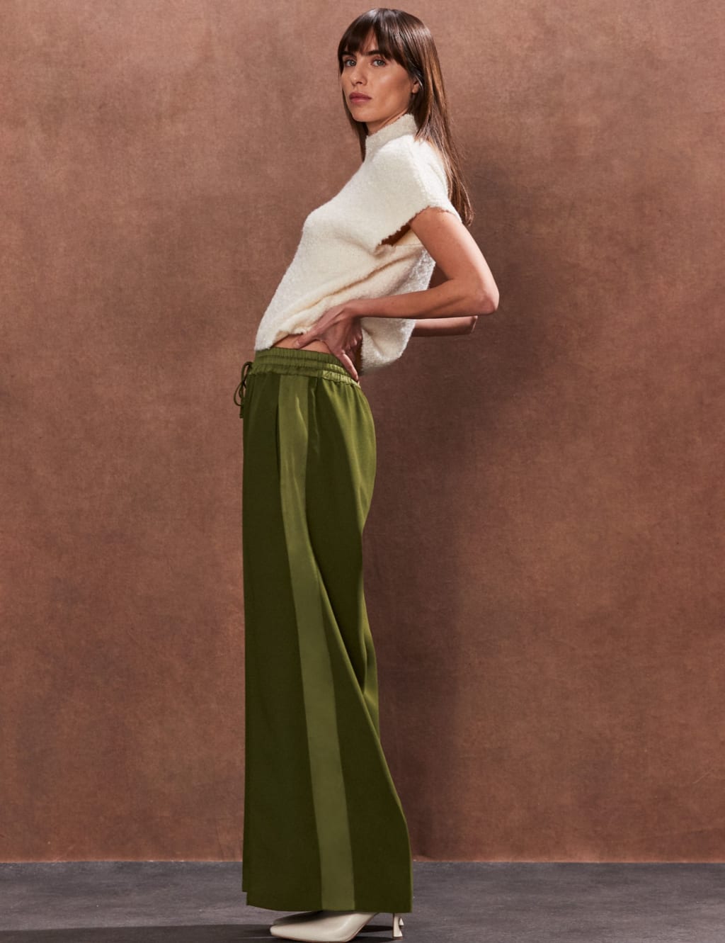 Satin Side Stripe Wide Leg Trousers 3 of 5