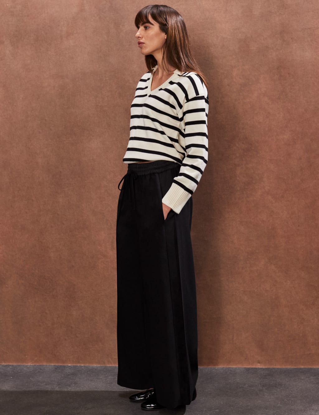 Satin Side Stripe Wide Leg Trousers 2 of 4