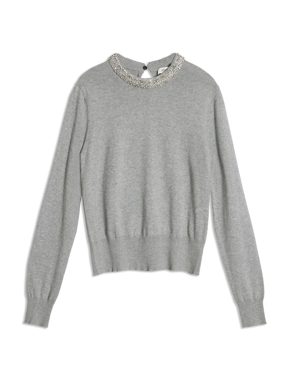 Cotton Blend Embellished Crew Neck Jumper 2 of 5