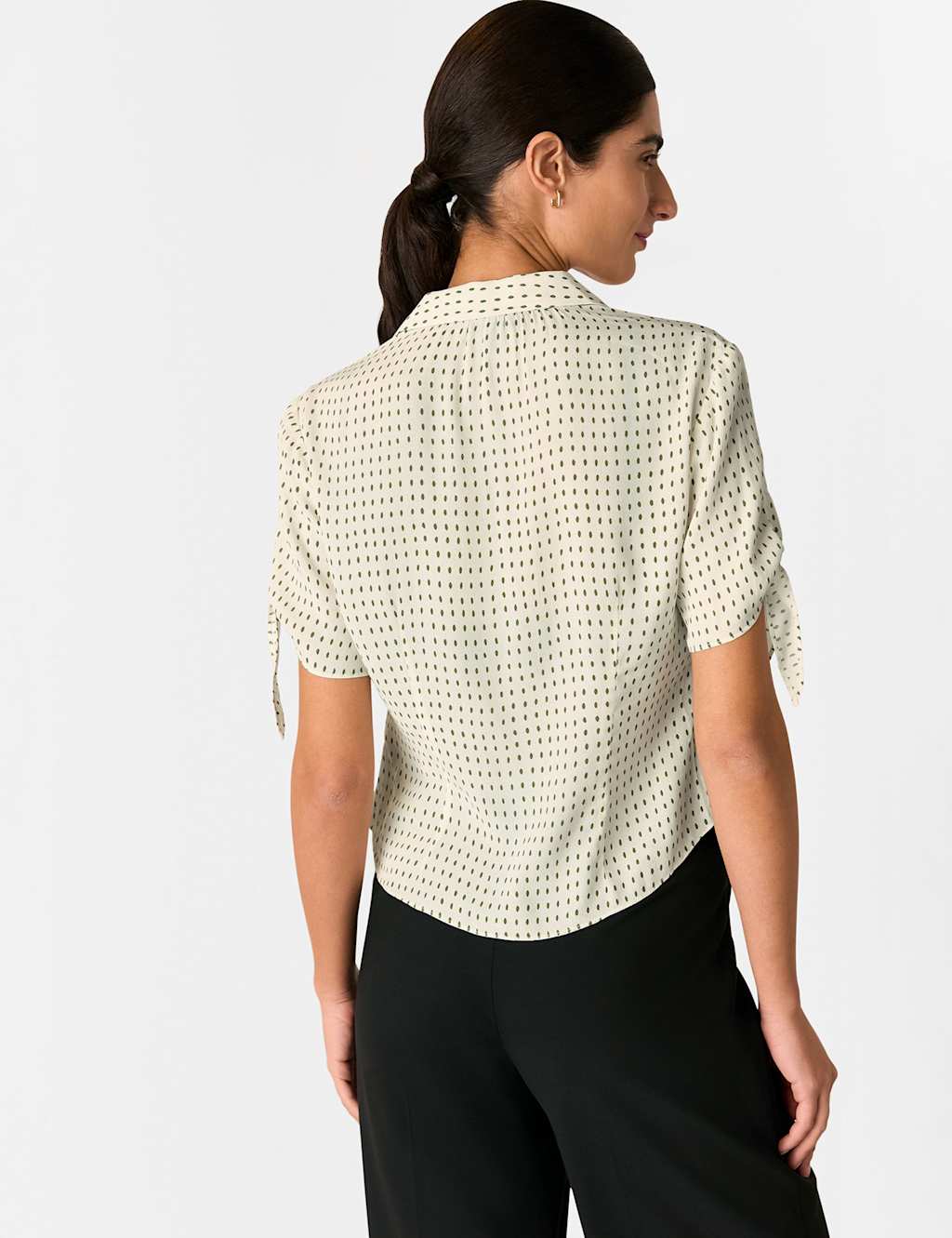 Polka Dot Collared Tie Sleeve Shirt | Whistles | M&S